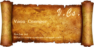 Vass Csenger névjegykártya